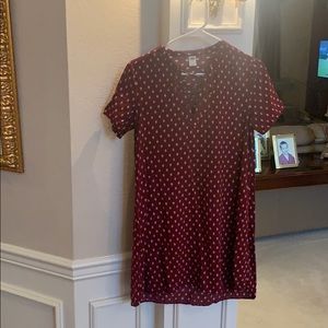 Old Navy Maroon Patterned Dress